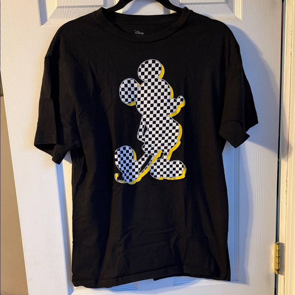 Disney Black and Yellow Checkered Mickey T-Shirt
